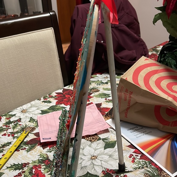 SOLD LARGE HAND PAINTED LANDSCAPE ON A  HEART by me - Picture 2 of 2